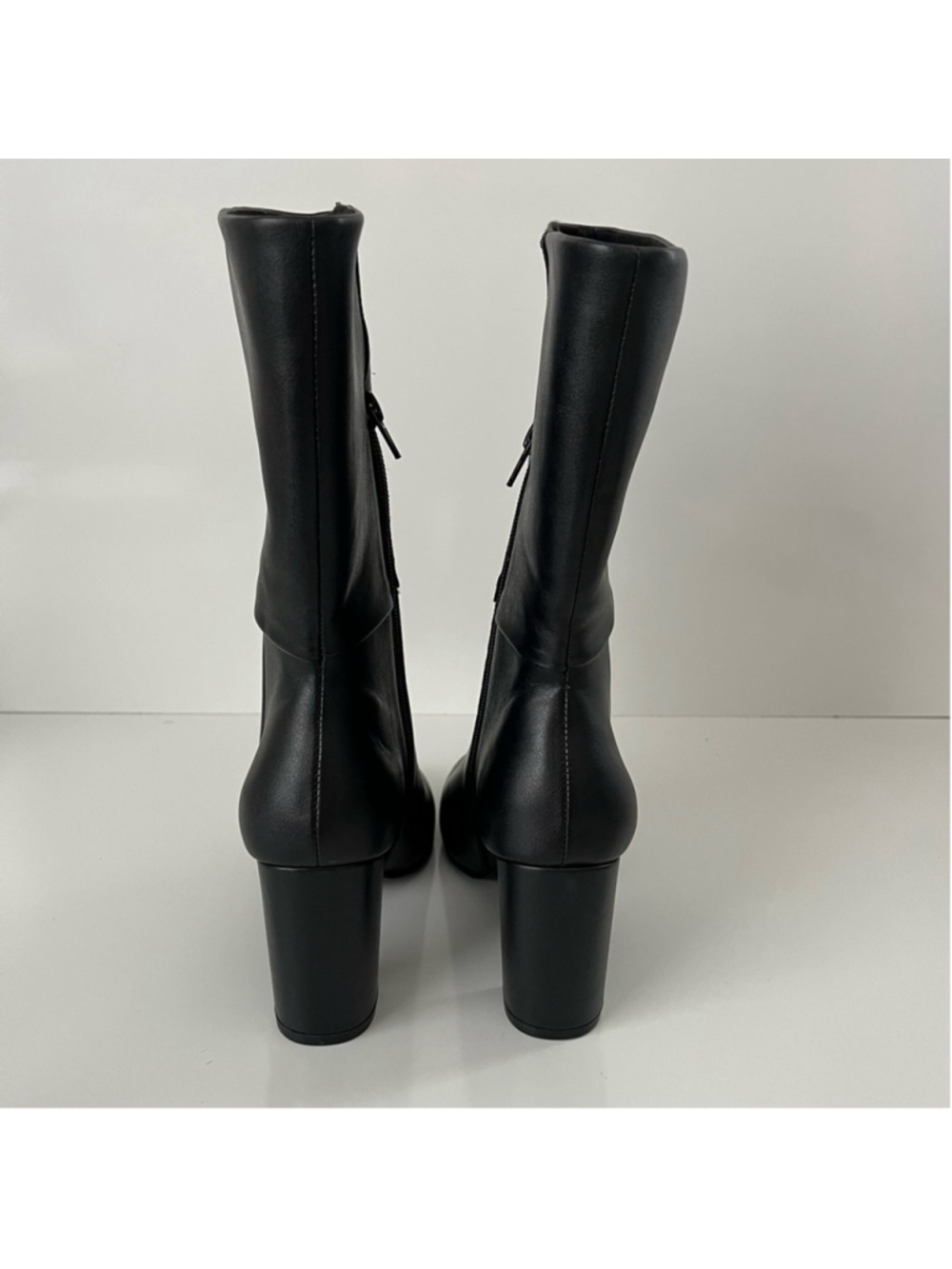 CHARLES by Charles David Billow Faux Leather Block Heel Boot Black 6.5 - Picture 10 of 15